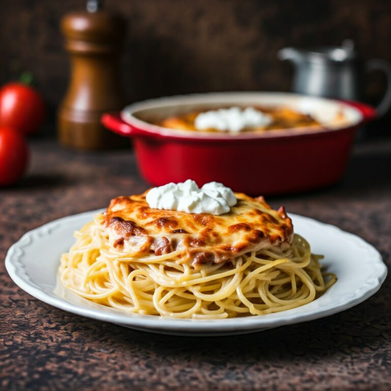 baked spaghetti with cream cheese